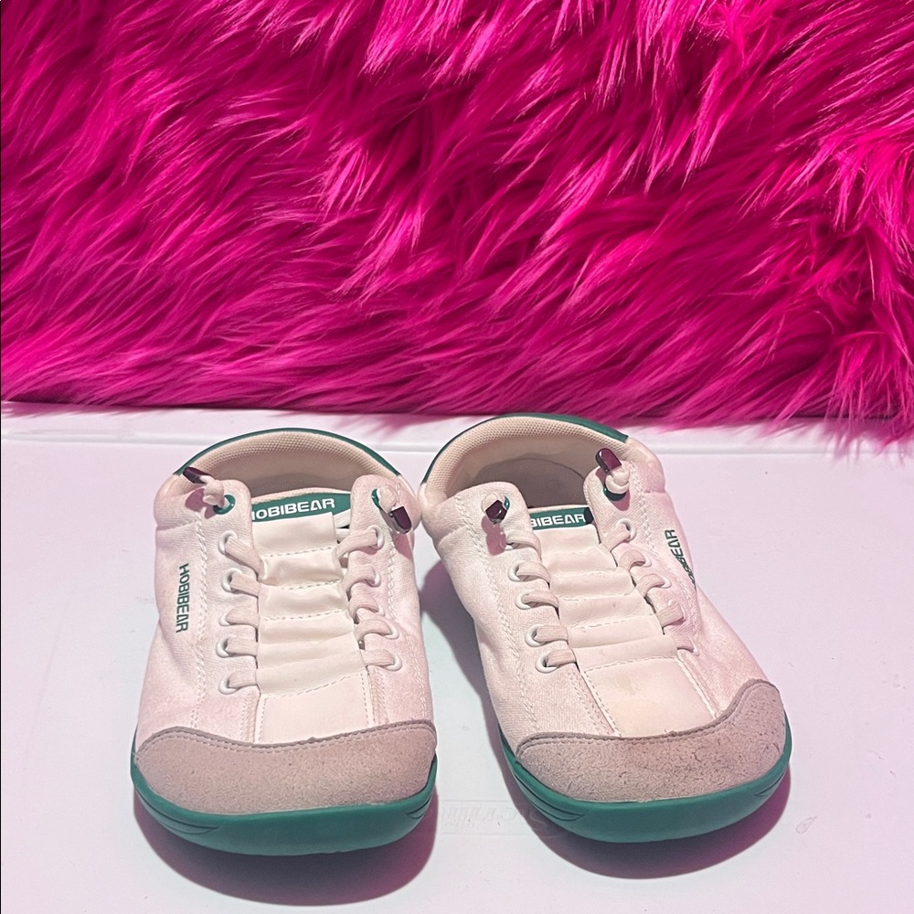 Women's Casual White Gray Sneakers with Green Soles Hobibear 37 Euro Or 6  US